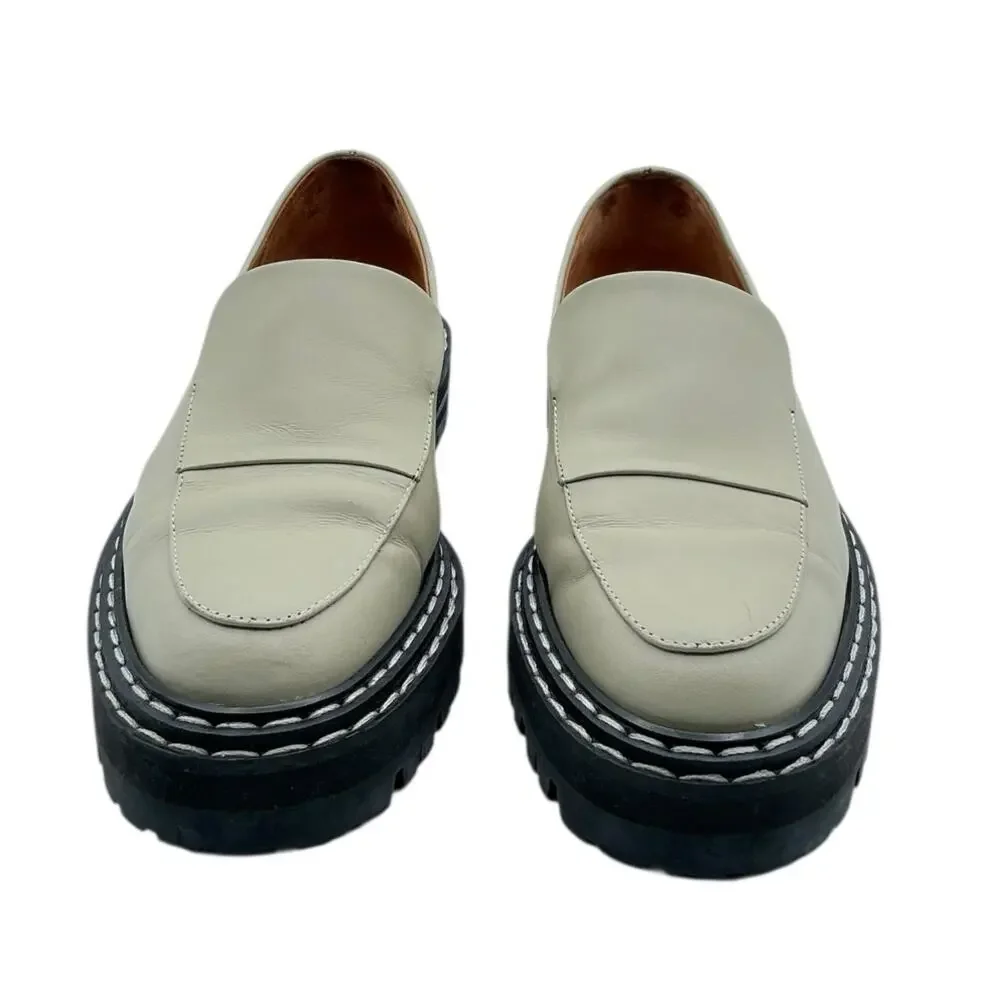 ATP Atelier Manduria Platform Loafers‎ Lug Sole Leather Sage Size EU 37 US 7